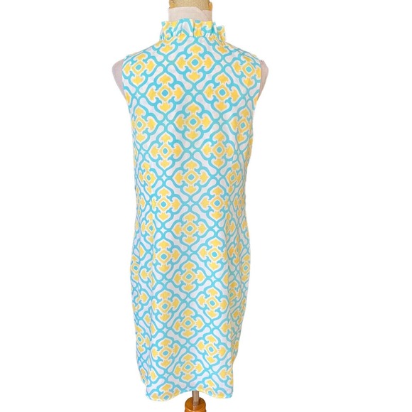 Crown & Ivy Turquoise and Yellow Geometric Midi Dress - Picture 4 of 7